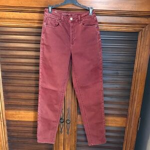 American Eagle Outfitters Women's Straight Leg Jeans - Rust Red